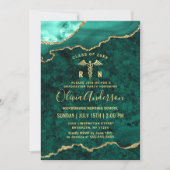 Invitation Photo Golden Green Nursing School Graduation Party (Devant)