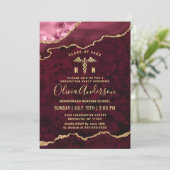 Invitation Photo Golden Red Nursing School Graduation Party (Debout devant)