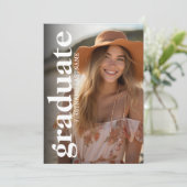 Invitation Photo Graduate Gras - typographie - Grad Party (Debout devant)