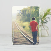 Invitation Photo Graduate Party Lycée Bleu (Debout devant)