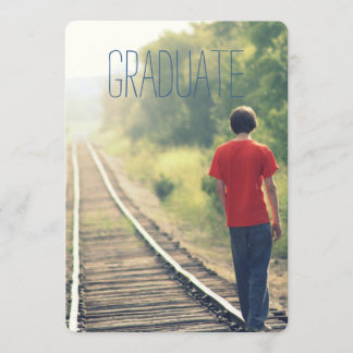 Invitation Photo Graduate Party Lycée Bleu