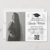 Invitation photo graduation 2024 parti qr code minimum (Devant)