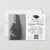 Invitation photo graduation 2024 parti qr code minimum (Devant)