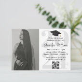 Invitation photo graduation 2024 parti qr code minimum (Debout devant)