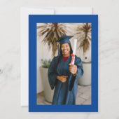 Invitation Photo Graduation, Classe 2023 Bleu (Dos)