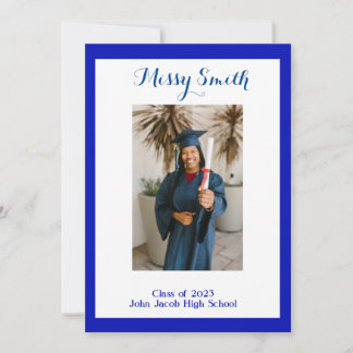 Invitation Photo Graduation, Classe 2023 Bleu