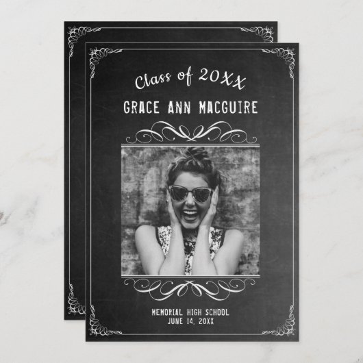 Invitation Photo Graduation Party (Devant / Derrière)