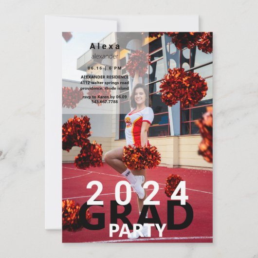 Invitation Photo Graduation Party 2024 (Devant)