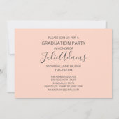 Invitation Photo Graduation Party Coral Floral Monogramme (Dos)
