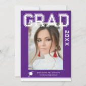 Invitation Photo Graduation Party Élégant Script moderne (Devant)