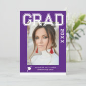 Invitation Photo Graduation Party Élégant Script moderne (Debout devant)