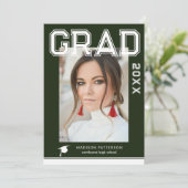 Invitation Photo Graduation Party Élégant Script moderne (Debout devant)