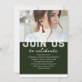 Invitation Photo Graduation Party Élégant Script moderne (Dos)