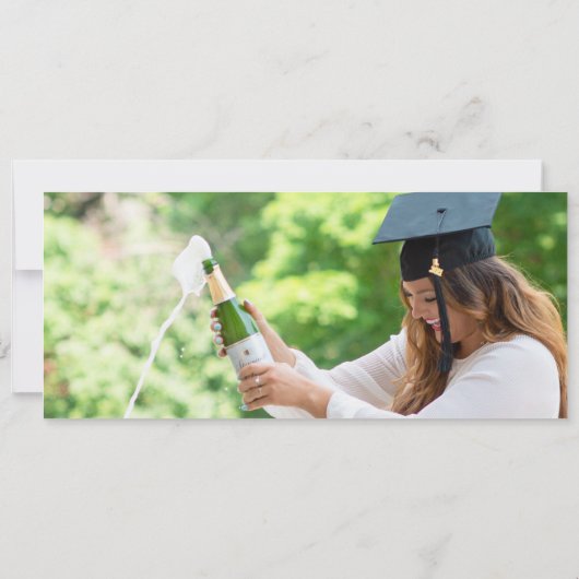 Invitation Photo Graduation Party Élégant Script moderne (Dos)