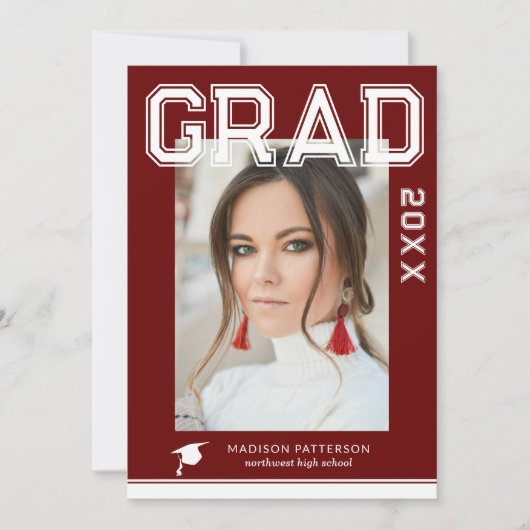 Invitation Photo Graduation Party Élégant Script moderne (Devant)