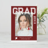 Invitation Photo Graduation Party Élégant Script moderne (Debout devant)