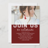 Invitation Photo Graduation Party Élégant Script moderne (Dos)