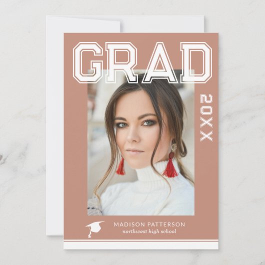 Invitation Photo Graduation Party Élégant Script moderne (Devant)