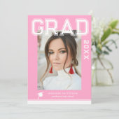 Invitation Photo Graduation Party Élégant Script moderne (Debout devant)