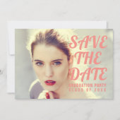 Invitation Photo Graduation Party Invitation. Réservez la dat (Devant)