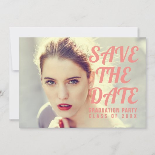 Invitation Photo Graduation Party Invitation. Réservez la dat (Devant)