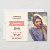 Invitation Photo Graduation Party Invitation. Réservez la dat (Dos)