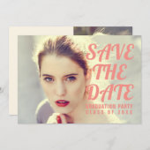 Invitation Photo Graduation Party Invitation. Réservez la dat (Devant / Derrière)