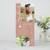 Invitation Photo Graduation Party Moderne Élégant Script (Debout devant)
