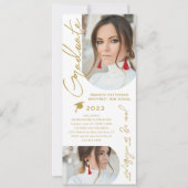 Invitation Photo Graduation Party Moderne Élégant Script (Devant)