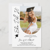 Invitation Photo Graduation Party Moderne Élégant Script (Devant)