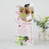 Invitation Photo Graduation Party Moderne Élégant Script (Debout devant)