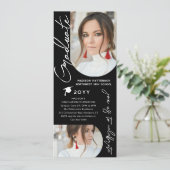 Invitation Photo Graduation Party Moderne Élégant Script (Debout devant)