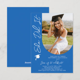 Invitation Photo Graduation Party Moderne Élégant Script