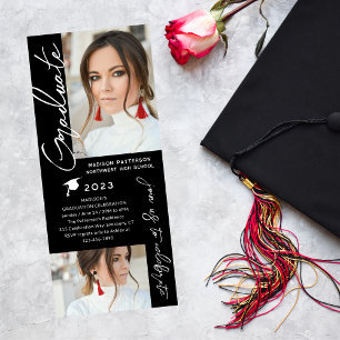 Invitation Photo Graduation Party Moderne Élégant Script