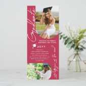 Invitation Photo Graduation Party Moderne Élégant Script (Debout devant)