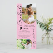 Invitation Photo Graduation Party Moderne Élégant Script (Debout devant)