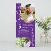 Invitation Photo Graduation Party Moderne Élégant Script (Debout devant)