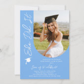 Invitation Photo Graduation Party Moderne Élégant Script (Devant)