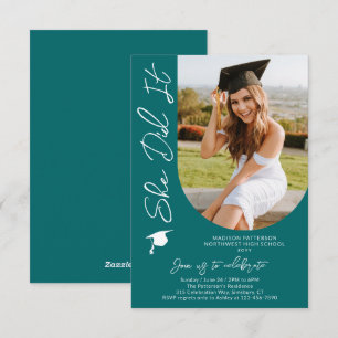 Invitation Photo Graduation Party Moderne Élégant Script