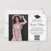 Invitation photo graduation party qr code rsvp confetti (Devant)