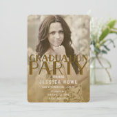 Invitation Photo graduée du Gold Chic Graduation Party (Debout devant)