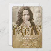 Invitation Photo graduée du Gold Chic Graduation Party (Devant)