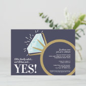 Invitation Photo graphique de l'anneau d'or diamant de la par (Debout devant)