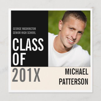 Invitation photo Gras Modern Guy Graduation Party