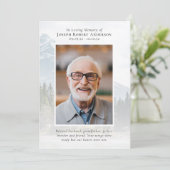 Invitation Photo Great Outdoors River Memorial Prayer Card (Debout devant)