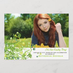 Invitation photo Green Bouquet