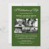 Invitation Photo Green Celebration of Life (Devant)