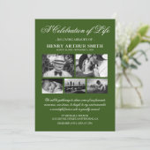 Invitation Photo Green Celebration of Life (Debout devant)