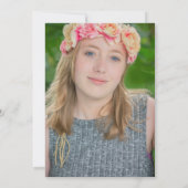 Invitation Photo Green Floral White Graduation Party (Dos)