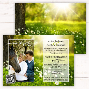 Invitation Photo Green Spring Script Country Post Mariage